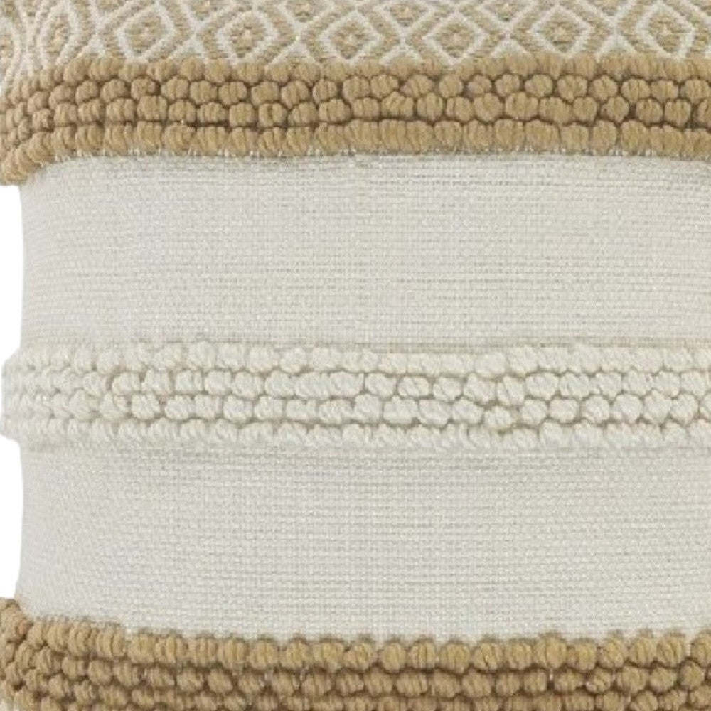 Modern Tan Geometric 20" Throw Pillow with Zipper – Indoor & Outdoor
