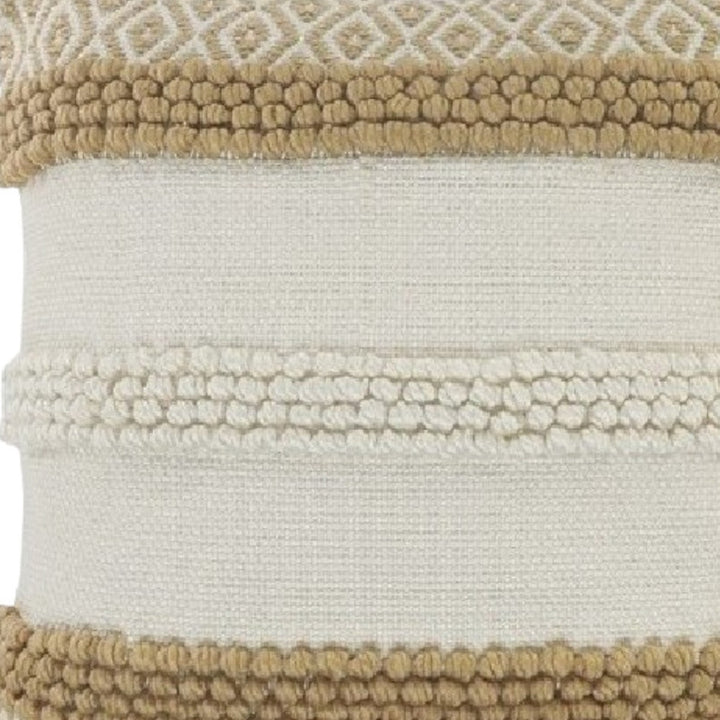 Modern Tan Geometric 20" Throw Pillow with Zipper – Indoor & Outdoor