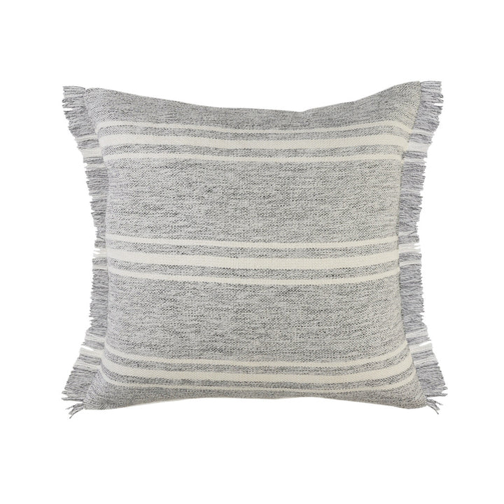 Modern 24" x 24" Gray Zippered Geometric Indoor Outdoor Throw Pillow