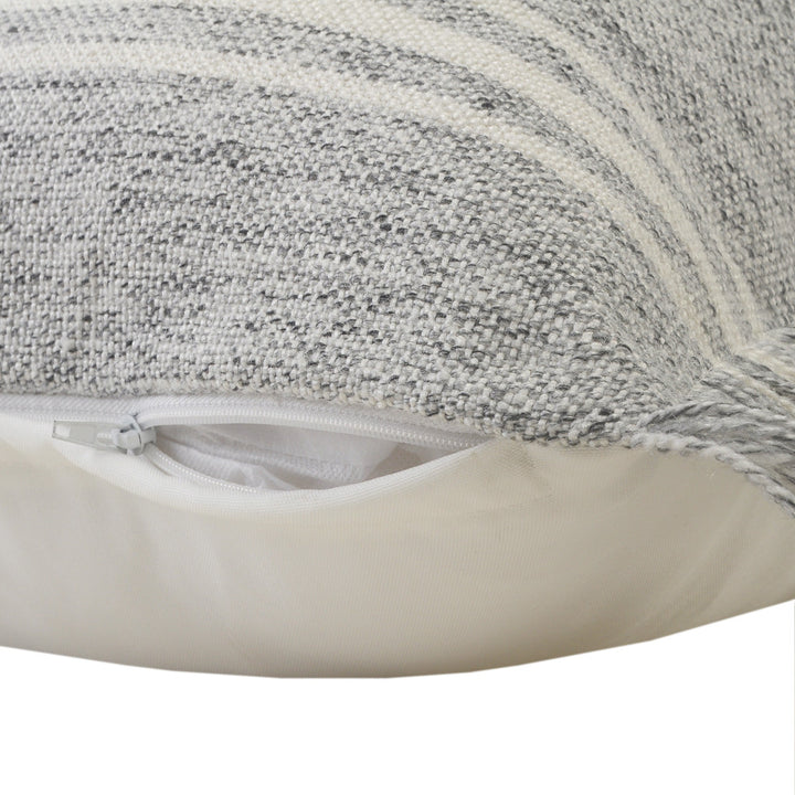 Modern 24" x 24" Gray Zippered Geometric Indoor Outdoor Throw Pillow