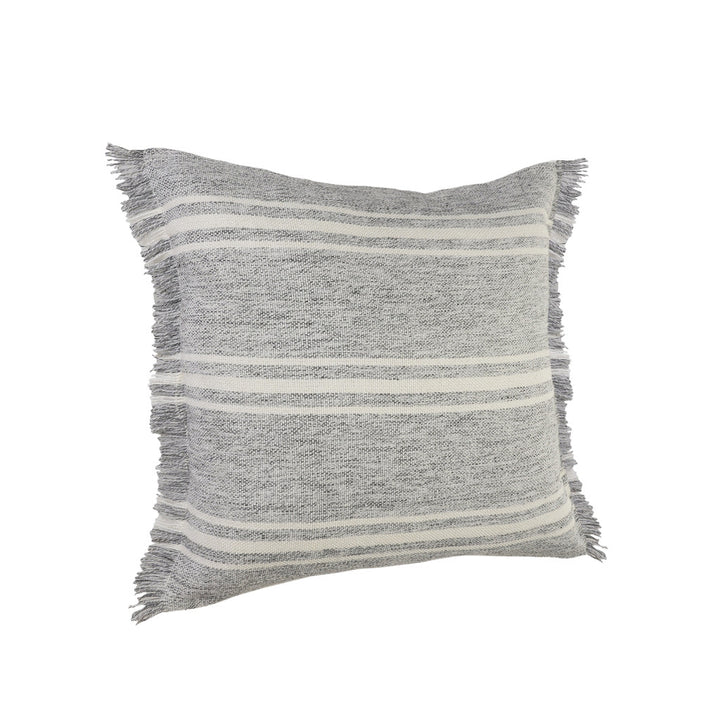 Modern 24" x 24" Gray Zippered Geometric Indoor Outdoor Throw Pillow