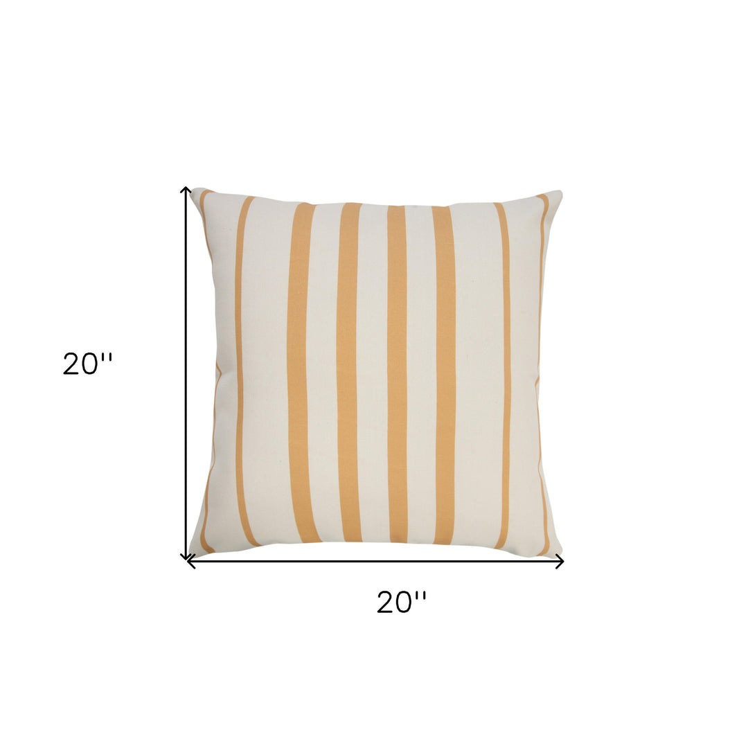 Modern  20" x 20" Yellow Zippered Geometric Indoor Outdoor Throw Pillow