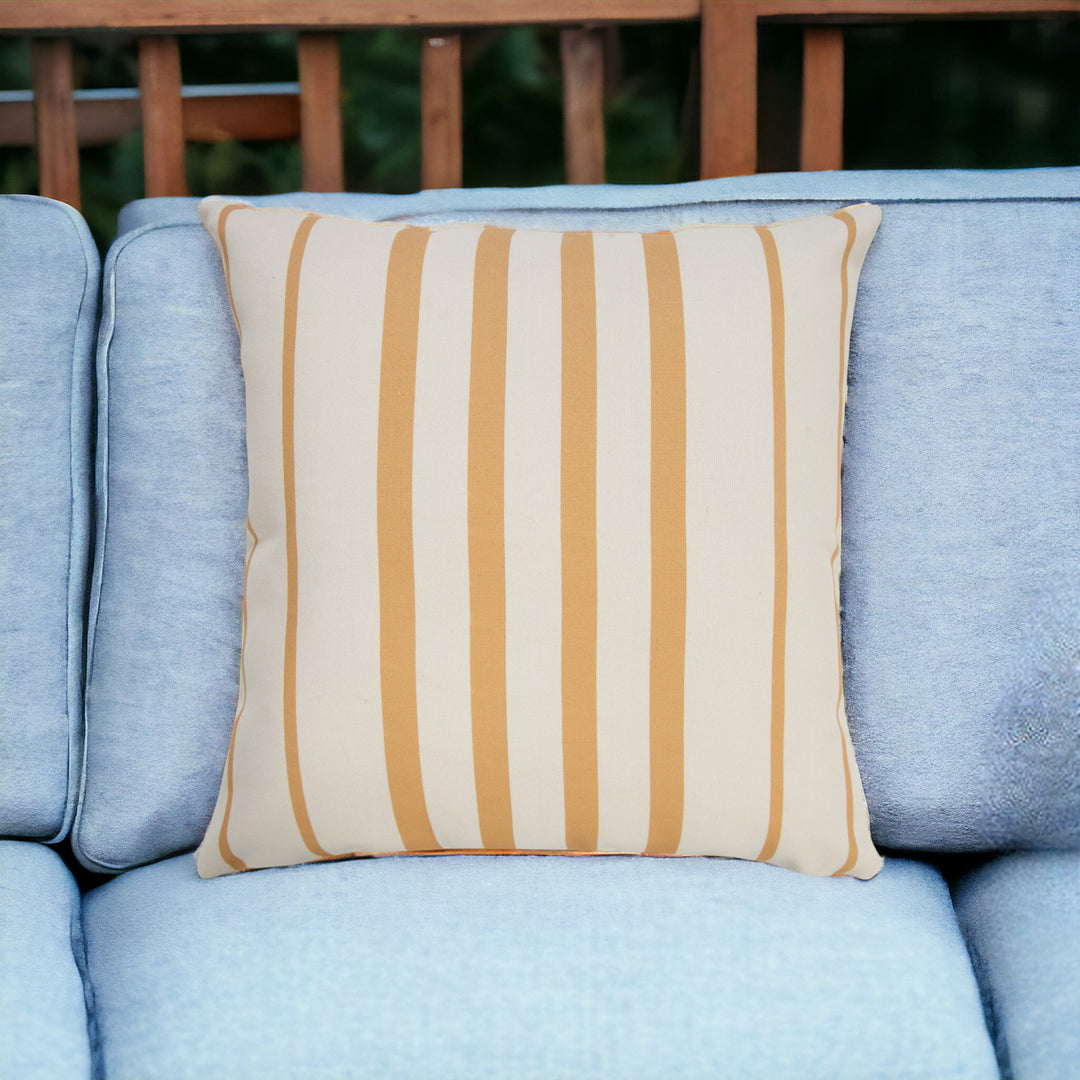 Modern  20" x 20" Yellow Zippered Geometric Indoor Outdoor Throw Pillow