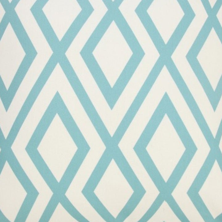 Modern  20" Aqua and White Geometric Indoor Outdoor Throw Pillow