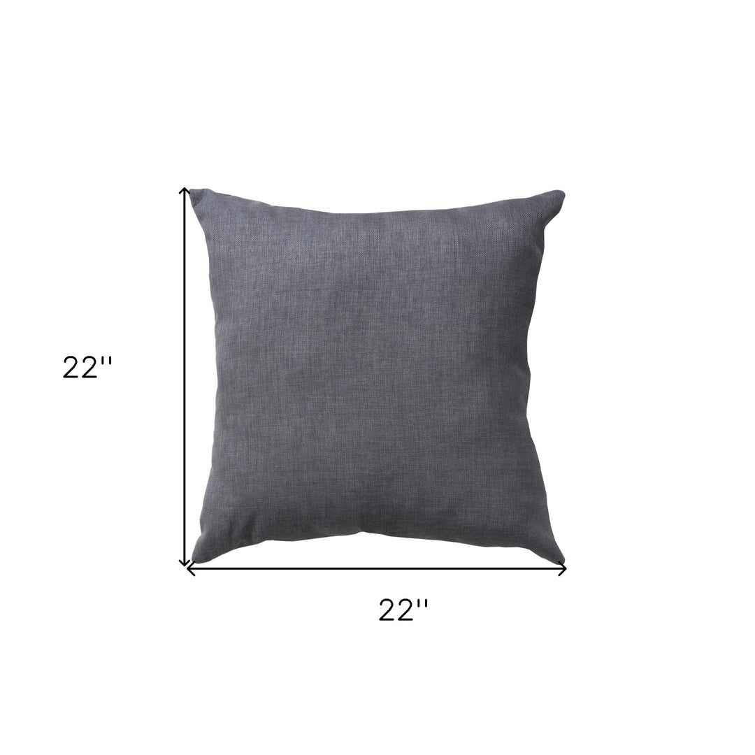 Modern and stylish 22" Granite Gray Indoor Outdoor Throw Pillow