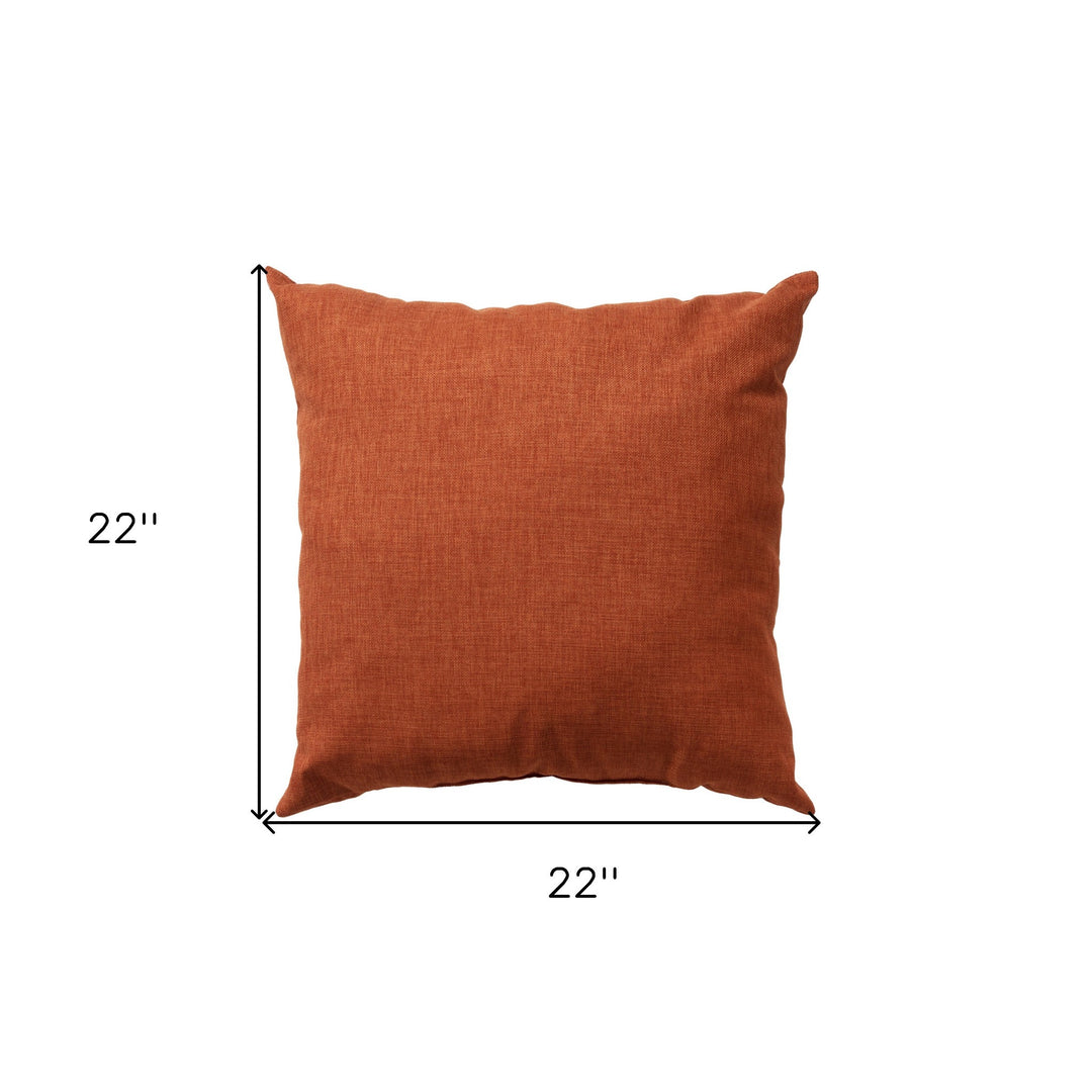 Premium 22" Orange Indoor Outdoor Throw Pillow with Coastal Style Design