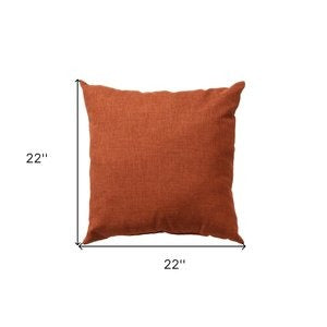 Premium 22" Orange Indoor Outdoor Throw Pillow with Coastal Style Design