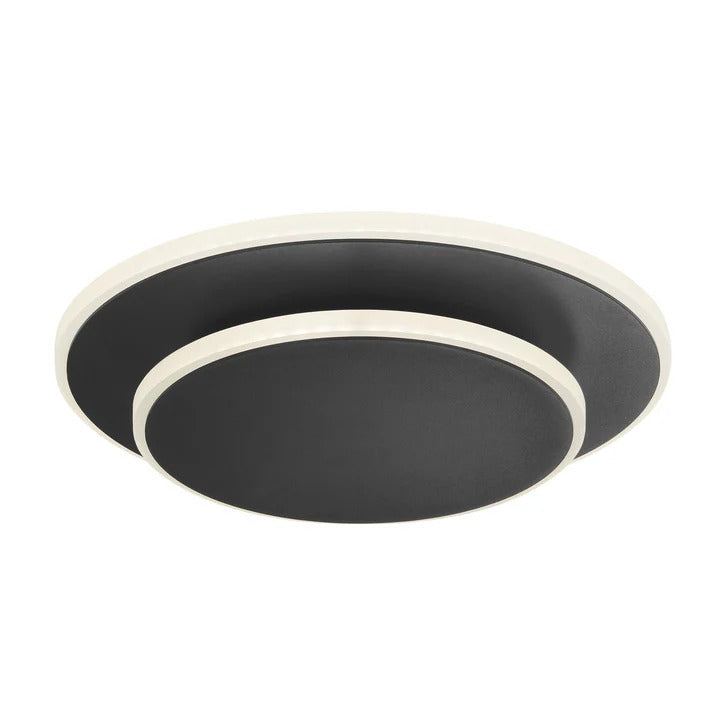 Dual Halo Wall Light – Matte-Black LED Ambience | Modern Wall Lamp | Trufairs