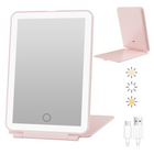 Compact makeup mirror with 58 LED lights and 1X/10X magnification