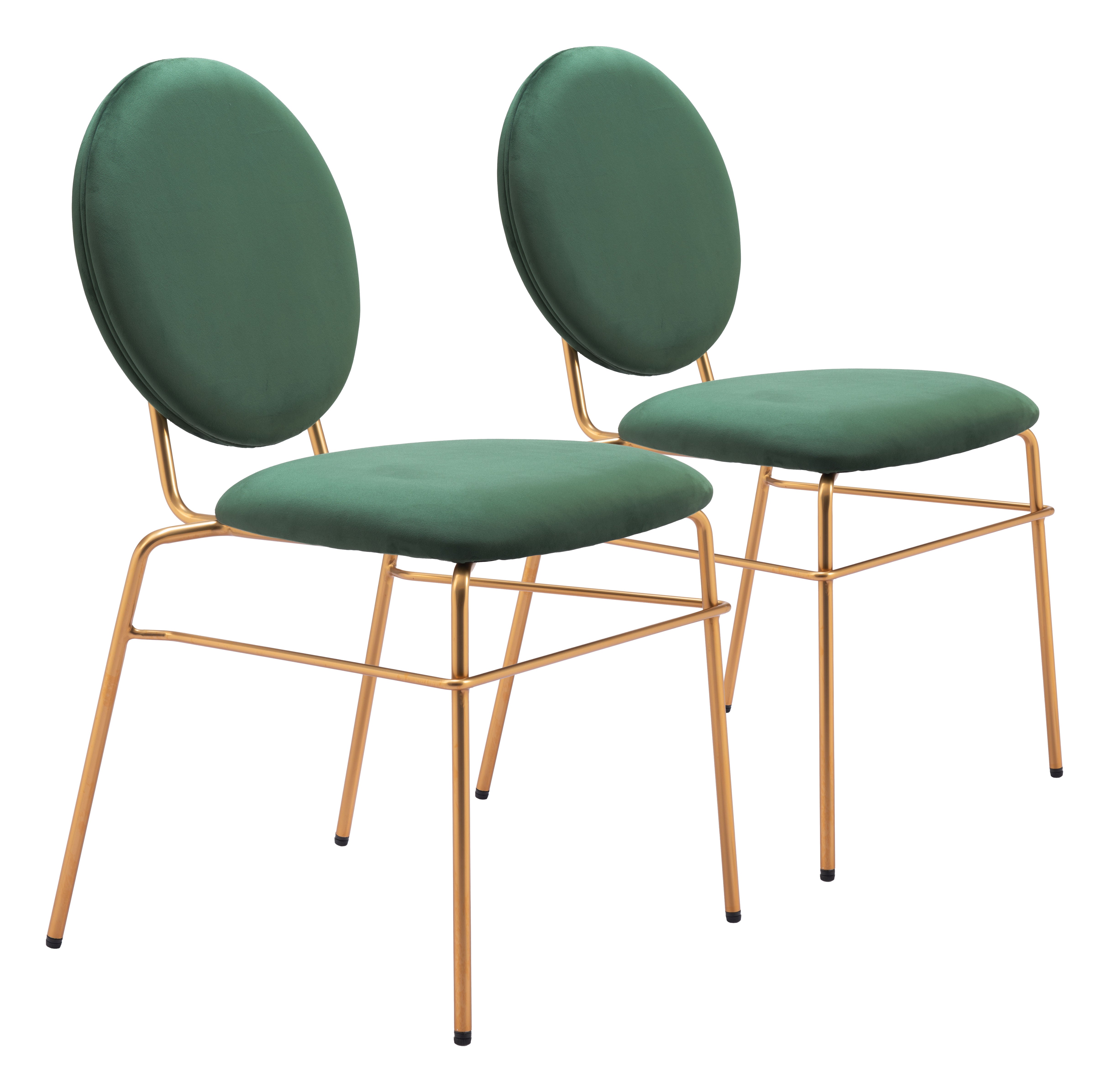 Odessa Dining Chair (Set of 2) Green & Gold