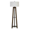 65" Brown Tripod Floor Lamp With White Rectangular Shade