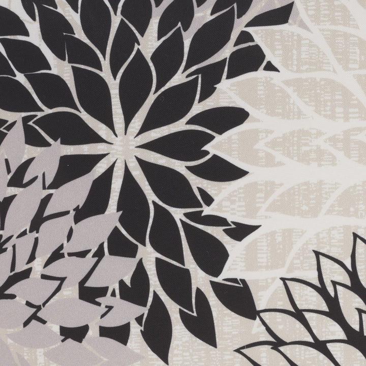 Premium 20" Black Gray and White Handmade Floral Indoor Outdoor Throw Pillow - Reversible Contemporary Design with Weather-Resistant Polyester