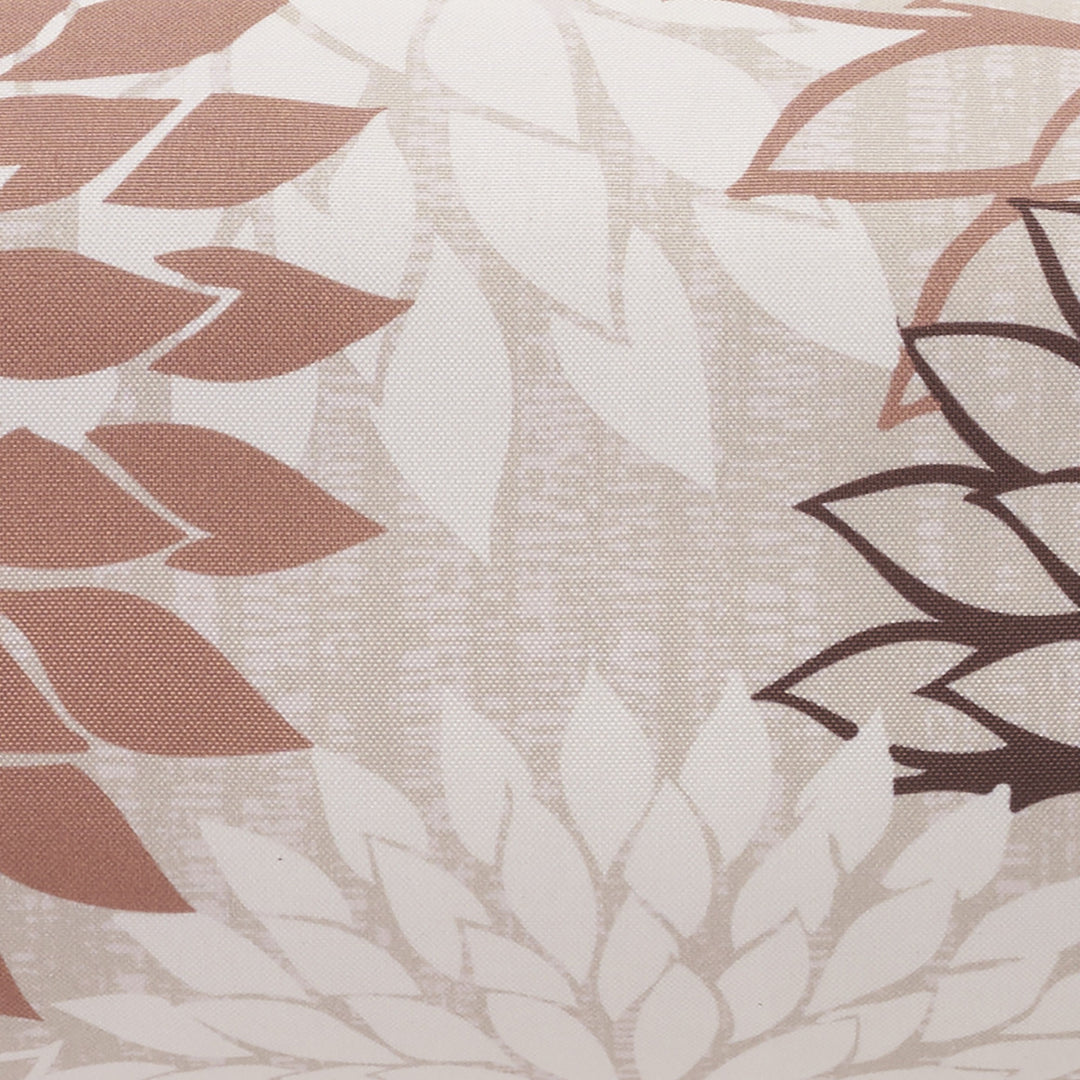 Premium 6" x 20" Brown Beige and Ivory Bolster Floral Indoor Outdoor Throw Pillow