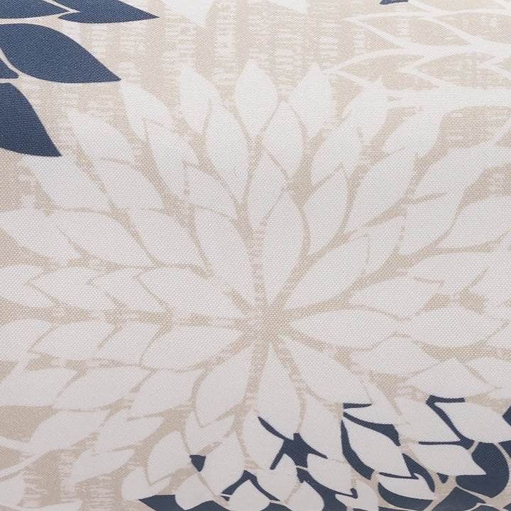 Modern and sophisticated  6" x 20" Beige Blue and Ivory Bolster Floral Indoor Outdoor Throw Pillow