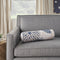 Modern and sophisticated  6" x 20" Beige Blue and Ivory Bolster Floral Indoor Outdoor Throw Pillow