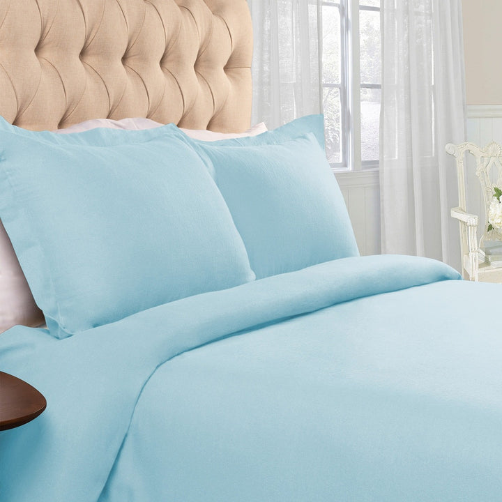 Light Blue King Cotton Blend Duvet Cover Set – Washable Modern Comfort | Trufairs