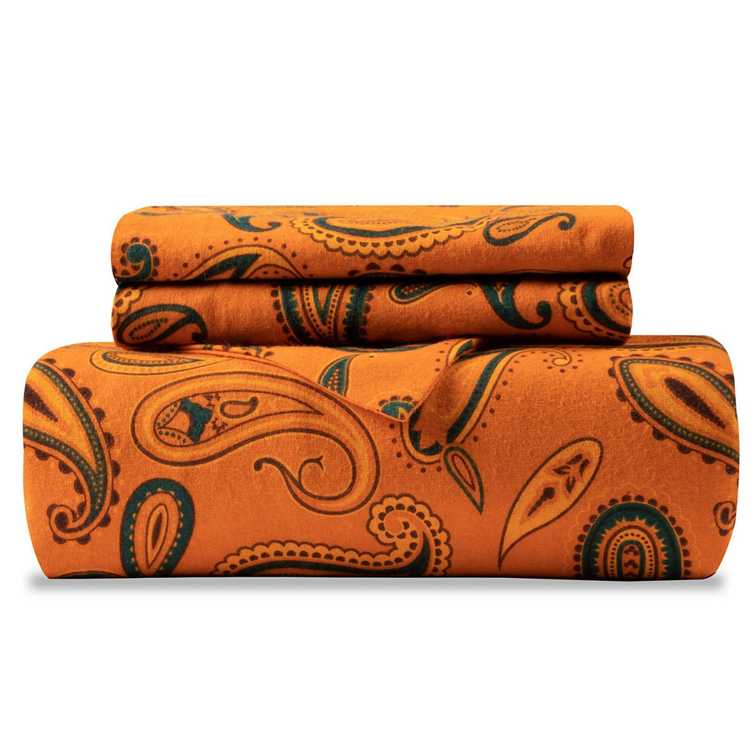 Blue & Orange Queen Cotton Blend Duvet Cover Set – Washable Bold Modern Comfort | Trufairs