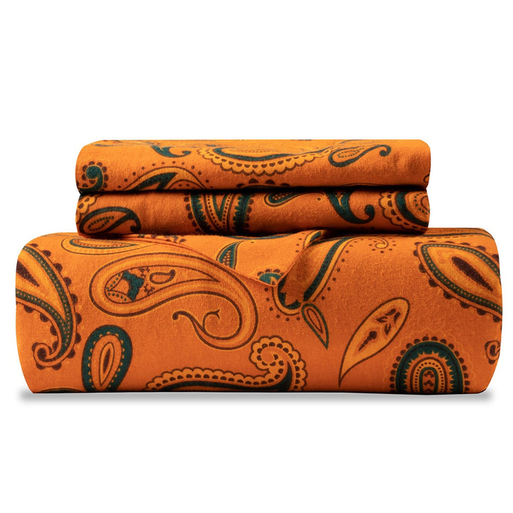 Blue & Orange Queen Cotton Blend Duvet Cover Set – Washable Bold Modern Comfort | Trufairs