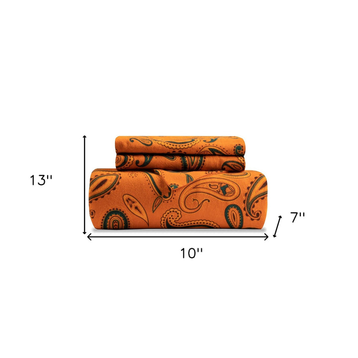 Blue & Orange Queen Cotton Blend Duvet Cover Set – Washable Bold Modern Comfort | Trufairs