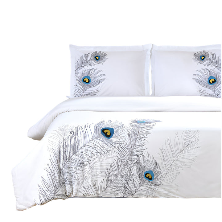 Blue & White King Cotton Duvet Cover Set – 200 Thread Count Washable Crispness | Trufairs