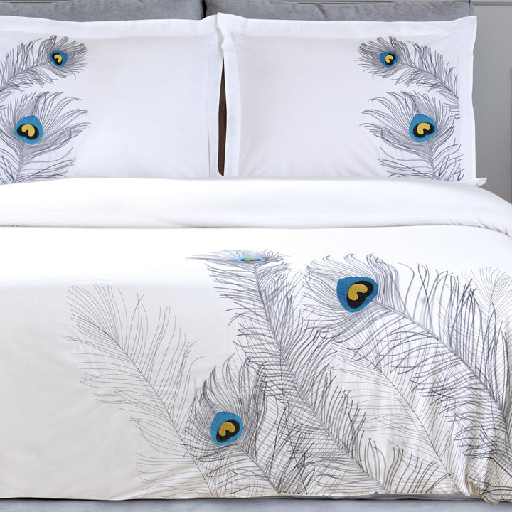 Blue & White King Cotton Duvet Cover Set – 200 Thread Count Washable Crispness | Trufairs