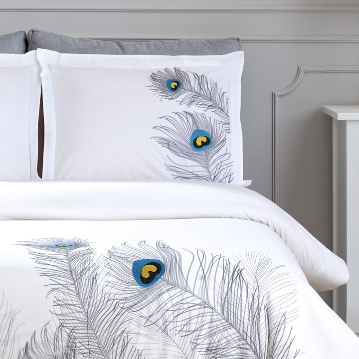 Blue & White King Cotton Duvet Cover Set – 200 Thread Count Washable Crispness | Trufairs