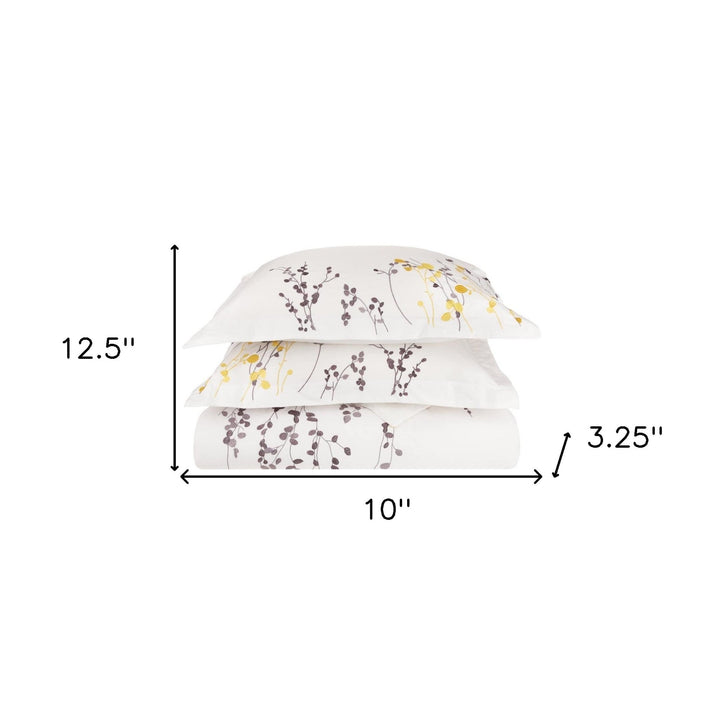 Purple & White Cotton Duvet Cover Set – 200 Thread Count | Queen Washable Luxury | Trufairs