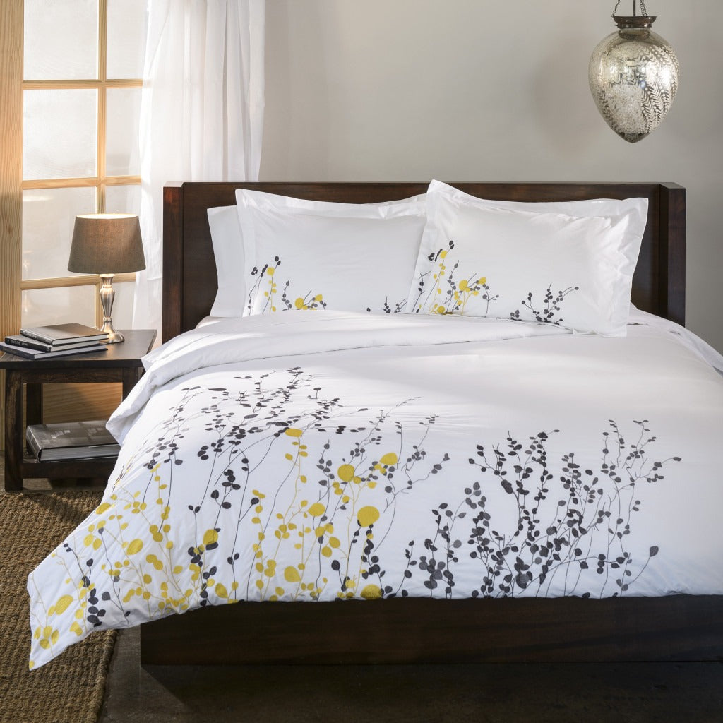 Purple & White Cotton Duvet Cover Set – 200 Thread Count | Queen Washable Luxury | Trufairs