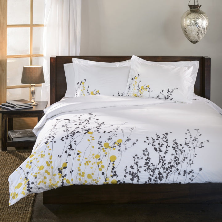 Purple & White Cotton Duvet Cover Set – 200 Thread Count | Queen Washable Luxury | Trufairs