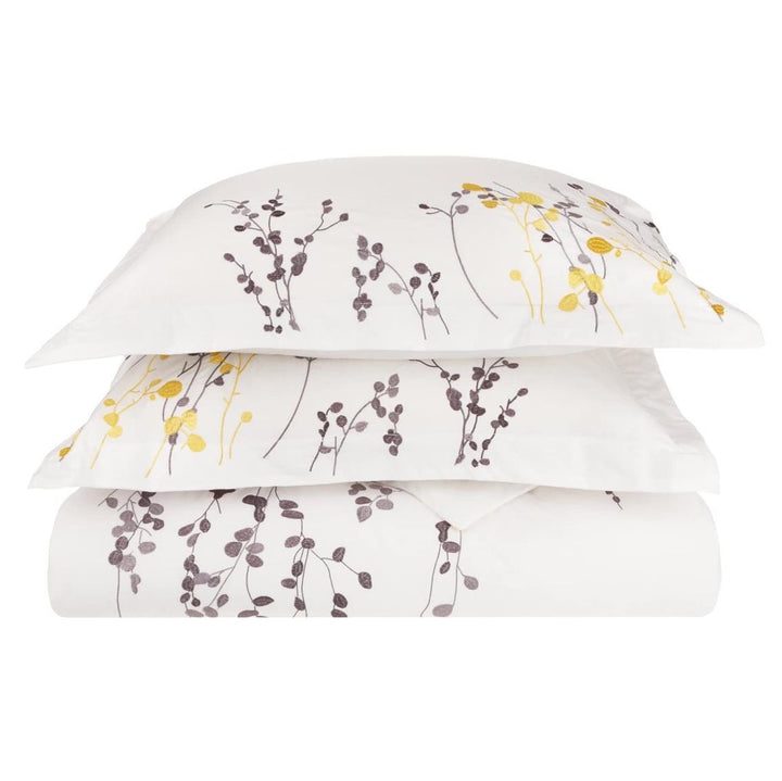 Purple & White Cotton Duvet Cover Set – 200 Thread Count | Queen Washable Luxury | Trufairs