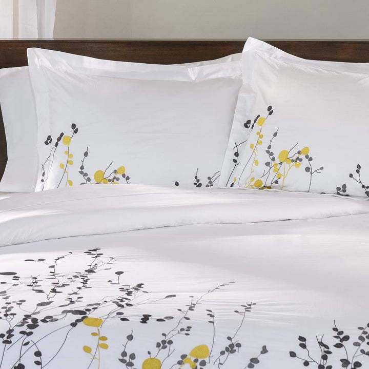 Purple & White Cotton Duvet Cover Set – 200 Thread Count | Queen Washable Luxury | Trufairs