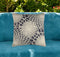 Premium 20" Blue and Ivory Hand Woven Abstract Indoor Outdoor Throw Pillow Cover With Texture - Bohemian Style Weather-Resistant Cotton