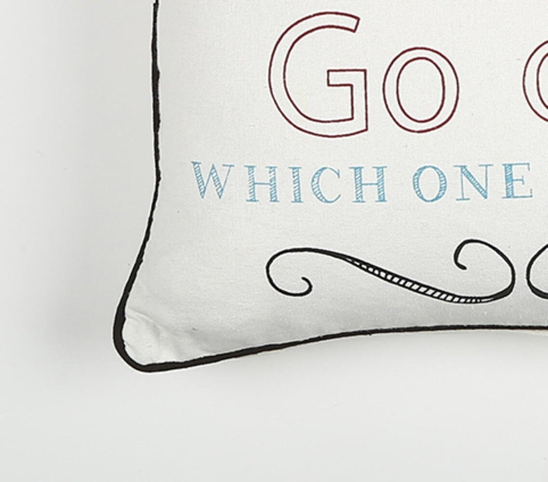 16" Black and White Handmade Text Indoor Outdoor Throw Pillow Cover