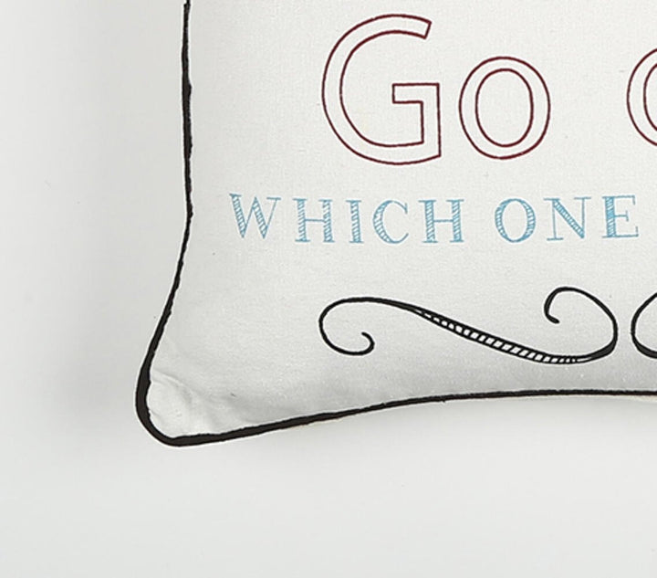16" Black and White Handmade Text Indoor Outdoor Throw Pillow Cover