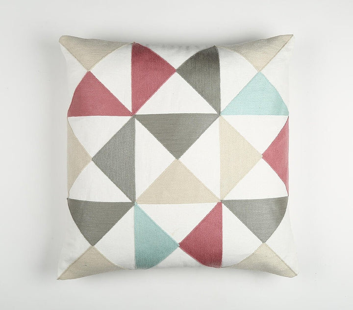 Premium 20" White Gray and Red Handmade Geometric Indoor Outdoor Throw Pillow Cover With Texture - Transitional Weather-Resistant Cotton Design