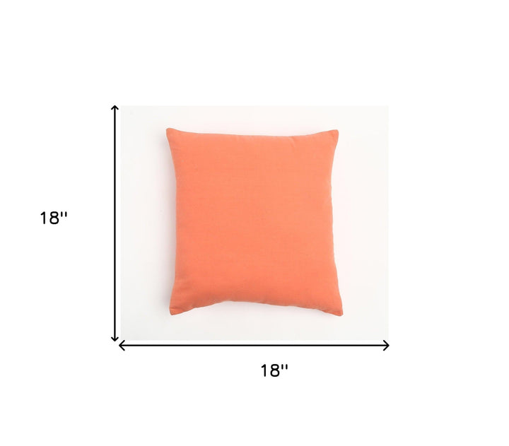 Vibrant Orange Handmade Indoor Outdoor Throw Pillow Cover - Premium 18" Cotton Accent