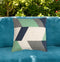 Premium 20" Beige Blue and Green Handmade Geometric Indoor Outdoor Throw Pillow Cover - Contemporary Weather-Resistant Cotton Design