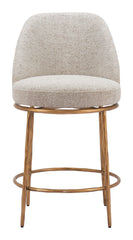 Nordhavn Swivel Counter Stool Beige & Gold