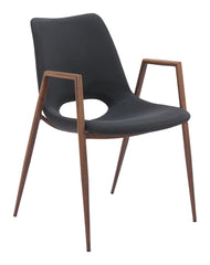 Desi Dining Chair Black & Walnut