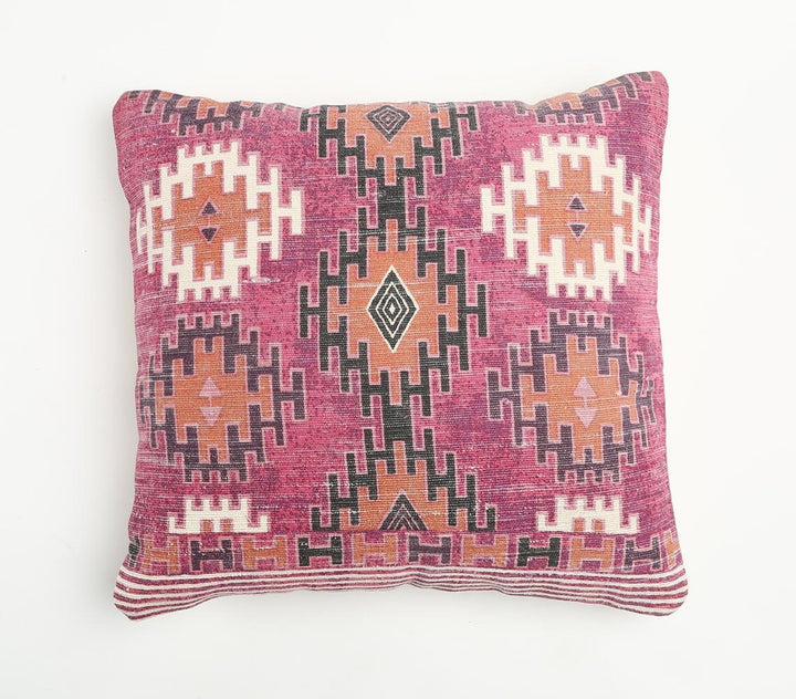 Premium  20" Magenta Beige and Rust Handmade Southwestern Indoor Outdoor Throw Pillow Cover