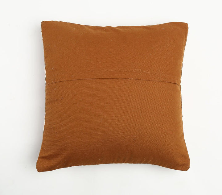 Modern 20" Rust and Ivory Handmade Striped Indoor Outdoor Throw Pillow Cover