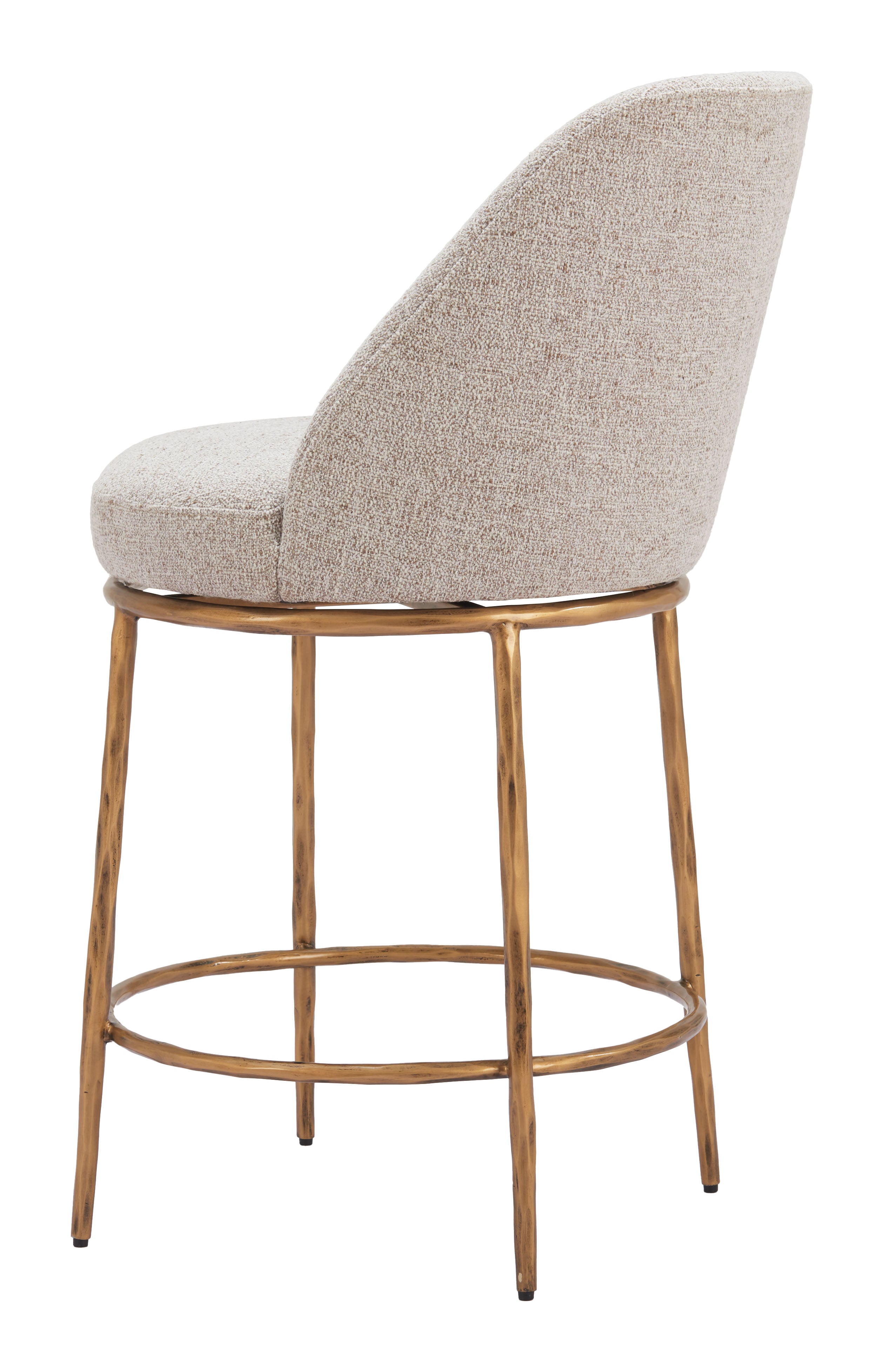 Nordhavn Swivel Counter Stool Beige & Gold