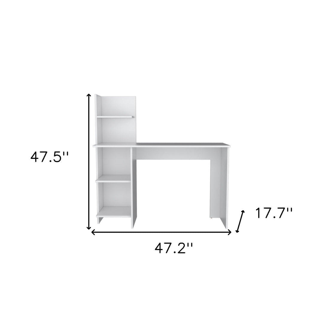 47" White Wood Computer Desk