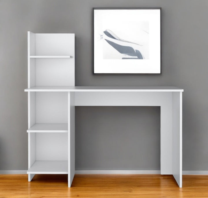 47" White Wood Computer Desk