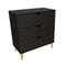 NEW 30" Black And Natural Wood Three Drawer Dresser