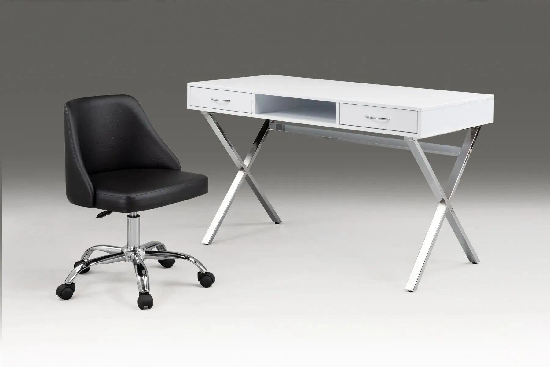 Office chair with chrome base