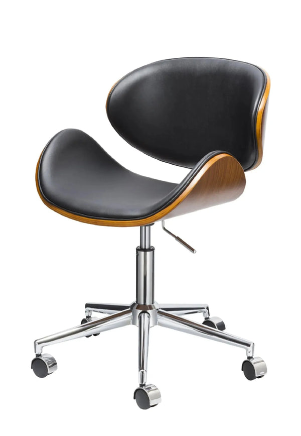 Office Chair with Wood Seat and PU Cushion