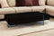 53" Black And Clear Wood And Glass Sled Coffee Table
