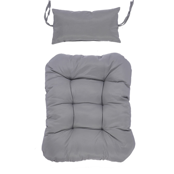 Folding Hanging Egg Chair Gray - Outdoor Wicker Swing with Steel Stand, Comfort Cushion & Space-Saving Design