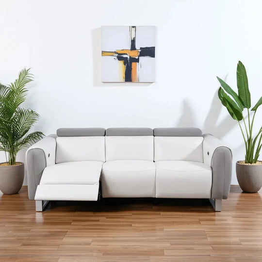 U8520 Blanche White/Grey F06 Power Recliners Sofa